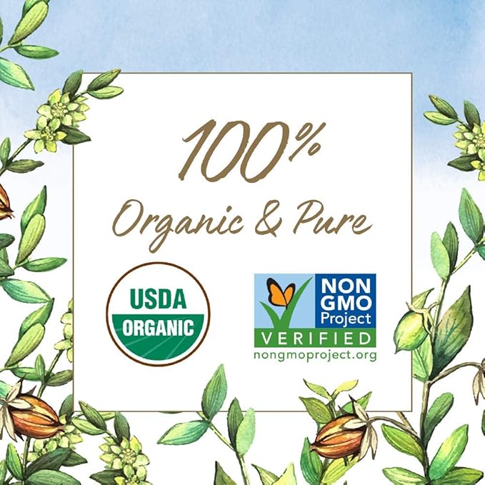Garden of Life Jojoba Oil 100% Organic & Pure Golden Jojoba Oil for Hair, Skin and Face - Cold Pressed Jojoba Body Oil, Massage, or Use as a Carrier Oil for Making Lip Balms & Body Butters, 4 fl oz