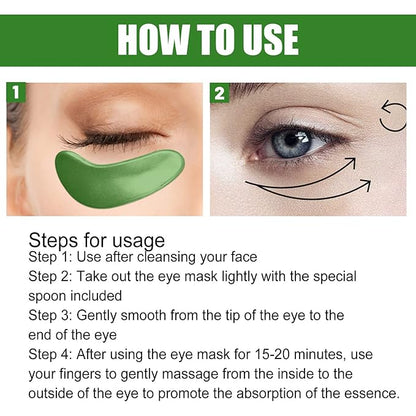 Seaweed Eye Mask, Under Eye Patches with Collagen and Hyaluronic Acid, Seaweed Tightening Eye Mask, Hydrating Green Eye Gel Pads for Puffy Eyes, Wrinkles, Dark Circles and Bags Under Eyes - 30 Pairs
