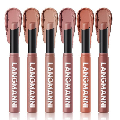 Jolilab 6 Pcs Velvet Matte Lipstick Nude Matte Lipstick