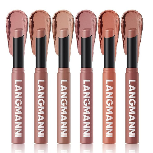 Jolilab 6 Pcs Velvet Matte Lipstick Nude Matte Lipstick