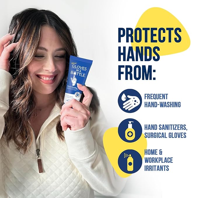 Gloves In A Bottle – Shielding Lotion for Dry Skin, Hand Lotion Travel Size, Protects & Restores Dry Cracked Skin– 3.4 oz..