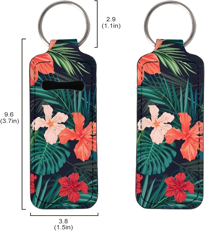 Horeset Chapstick Holder for Women Ladies,Tropical Floral Portable Gloss