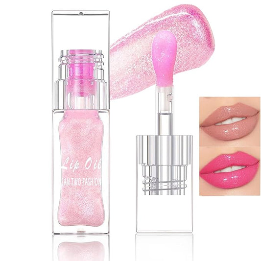 Magic Color Changing Lip Oil, Moisturizing Color Changing Lip Gloss, Nourishing Repairing Lip Glow Oil Non-Sticky Primer Lip Tint Fresh Clear Lip Care,1 PC