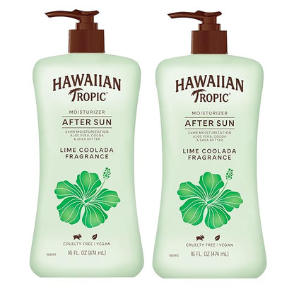 Hawaiian Tropic Lime Coolada After Sun Lotion | After Sun Care, Skin Care, Daily Moisturizing Lotion with Aloe, Cocoa Butter & Shea Butter, 16oz each Twin Pack
