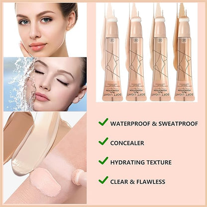 Air Cushion Foundation Beauty Wand Kit,Matte Concealer Foundation Women -03Natural