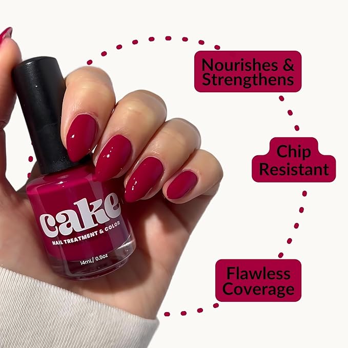 Nail Strengthener & Nail Polish Duo, Nail Repair for Damaged Nails, Nail Hardener & Growth, Non Toxic, Professional Applicator Brush, Keratin (Under the Affluence) CAKE Power Boost (1 fl oz)
