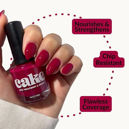 Nail Strengthener & Nail Polish Duo, Nail Repair for Damaged Nails, Nail Hardener & Growth, Non Toxic, Professional Applicator Brush, Keratin (Under the Affluence) CAKE Power Boost (1 fl oz)