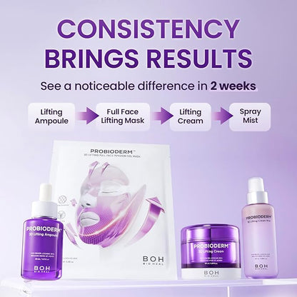 Probioderm 3D Lifting Cream 1.7 fl oz | Advanced Korean Anti-Aging Probiotic Facial Night Cream with 17-Peptide Complex & Patented Probioderm for Wrinkles on Face and Neck