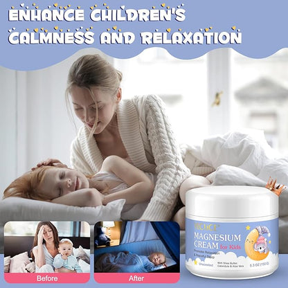 Magnesium Lotion for Kids, Magnesium Cream for Kids, Nourishes Skin, Soothing Relief & Relaxation, Improve Sleep, Magnesium Lotion for Sleep with Calendula, Aloe Vera And Shea Butter 5.3 oz