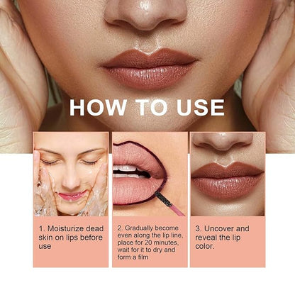 Peel Off Lip Liner, 3Pcs Matte Lip Liner,Waterp