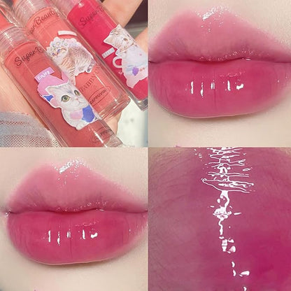 6 Colors Tinted Lip Glaze Watery Lip Gloss, Glaze