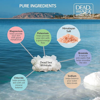 Dead Sea Collection Himalayan Bath Salts – Pure Dead Sea Minerals and Himalayan Pink Salt - Nourishing Soothing and Relaxing Skin and Muscle – 34.2 Oz