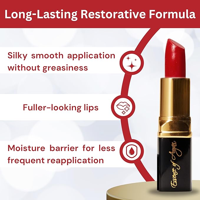 𝗘𝘀𝘀𝗲𝗻𝗰𝗲 𝗼𝗳 𝗔𝗿𝗴𝗮𝗻 Deep Moisturizing Red Lipstick, Long Moisturizing