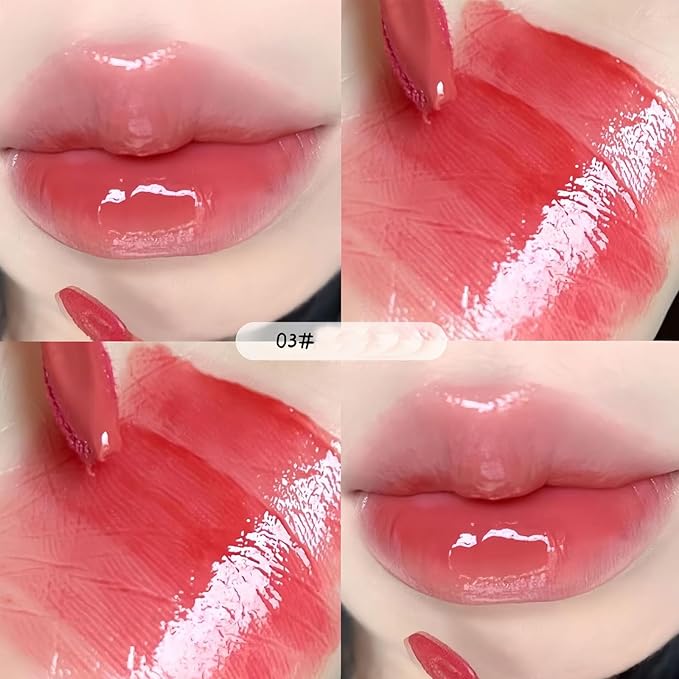 5pcs Mirror Water Lip Gloss Glass Lipstick Set, Gloss