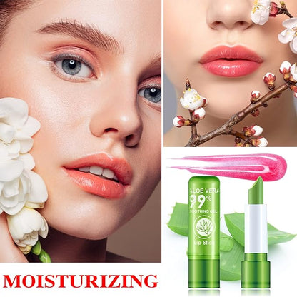 4 Pcs Aloe Vera Lipstick,Long Lasting Lip Care
