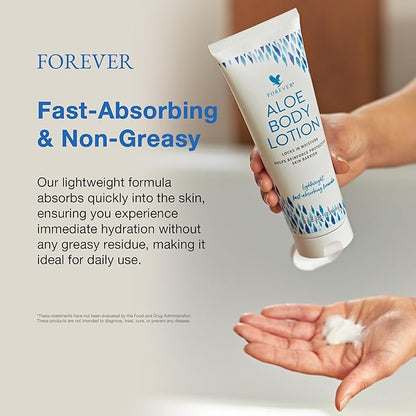 Forever Living - Aloe Body Lotion - Fast-Absorbing and Hydrating Moisturizer for Youthful Skin - Vegan and Gluten-Free - Light Floral Scent - 8 fl oz