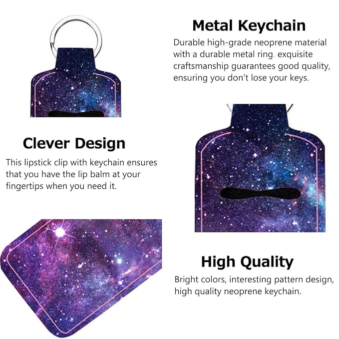 10 Pack Chapstick Holder Keychain Lipstick Holder Keychains Keyring