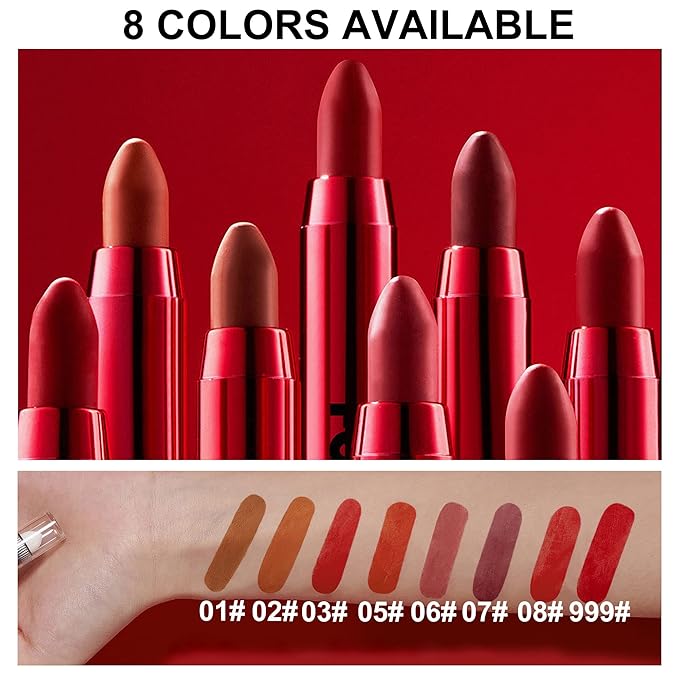 Velvet Matte Lipstick Stick with Brush-2 in 1 Long