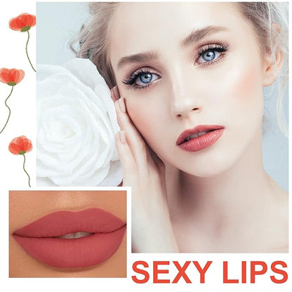 6PCS Matte Liquid Lipstick Sets,Nude Lip Stain,Lasting Waterproof Stain,Lasting