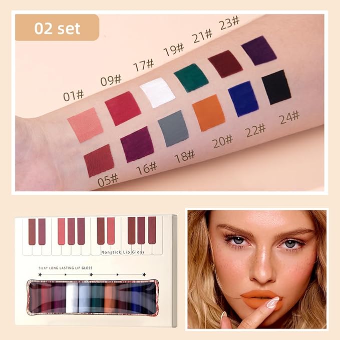 12 Colors Matte Lipstick labiales mate Matte Liquid Long-Lasting