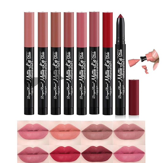 8 Colors Matte Lipstick Pen Set, Waterproof Velvet Long