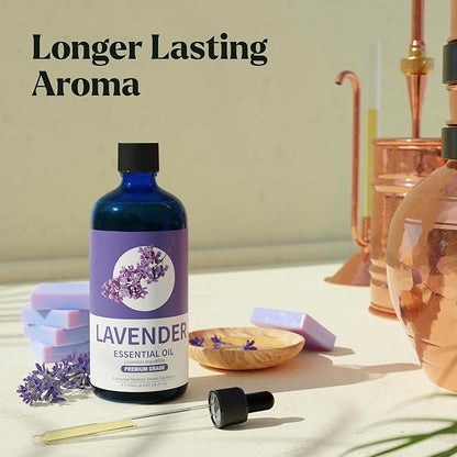 Lavender Essential Oil - Pure Essential Oils for Diffusers, Humidifiers, Aromatherapy, Cars, Yoga, Home Essentials, Office - Relaxing Fragrance Scents for Soap and Candle Making (150mL)