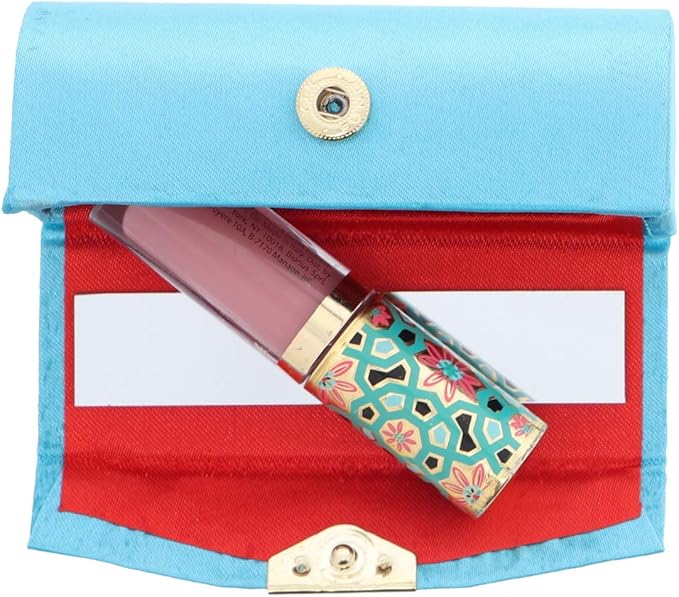 Motique Accessories Turquoise Solid Satin Ladies Lipstick Case