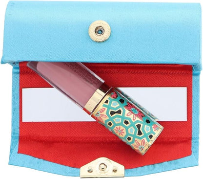Motique Accessories Turquoise Solid Satin Ladies Lipstick Case