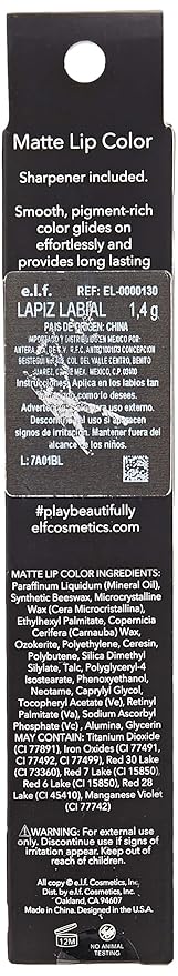 Elf Matte Lip Color Dash Size .05 O Elf Matte Lip Color 82470 Dash Of Pink .05oz