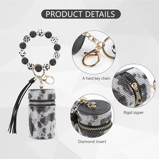 Lipstick Keychain, Leather Diamond Lip Gloss Holder, Stylish Gloss