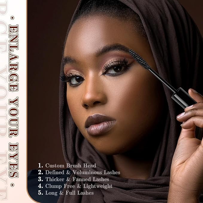 Blackangel Lash-Lengthening Black Mascara, Longlasting, Waterproof Mascara, Volumizing, Blackangel