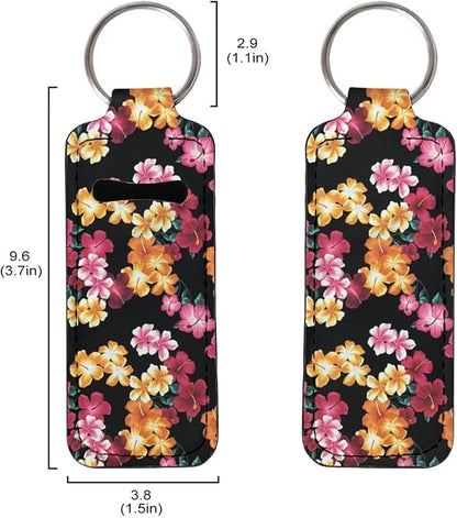 Tropical Hibiscus Flower Print Lipstick Holder