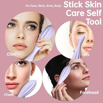 Silicone Facial Massage Roller, Face Massager Skin Lifting Tool Shapes Face Curves, Skin Care Beauty Lifting Contouring Massage Tool Reduces Tiredness Promote Circulation for Women (Blue)