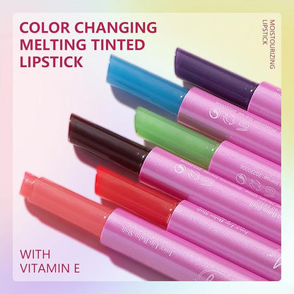 KYDA Juice Jelly Tinted Lip Balm, Glossy Color Changing Lipstick, Dewy Glow Lip Color, Click Packaging Moisturizing Lip Balm with Vitamin E, #Berry