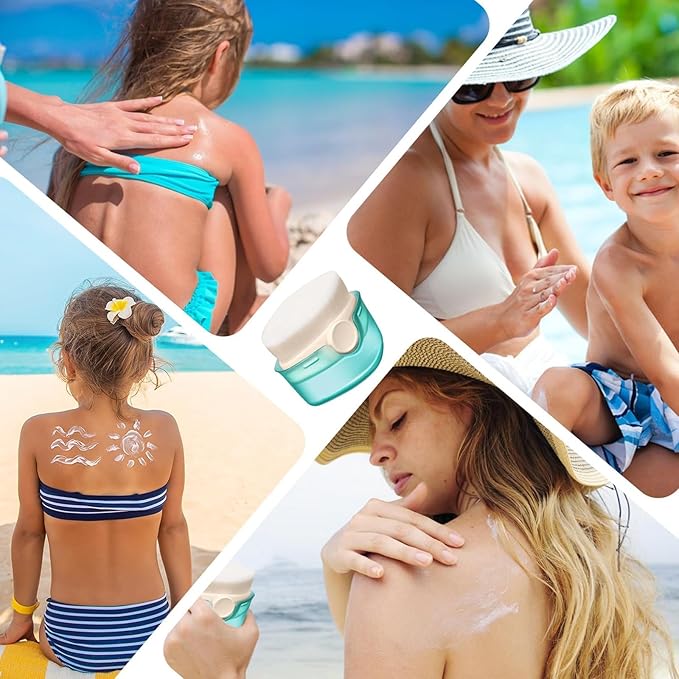 2 Pack Sunscreen Applicator for Kids, Makeup Brushes Sunblock with Protective Caps Sun Lotion Applicator Sun Cream Brush for Kids Women