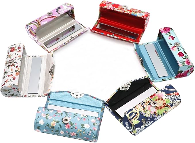 Outman PACK of 6 Floral Lipstick Case Holder Storage