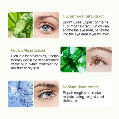 12Pcs Under Eye Patches for Dark Circle, Cucumber Moisturizing Hyaluronic Acid Eye Mask, Crystal Angle Wings Mask, Hrydrate & Moisture Gel Under Eye Treatment Skin Care Products (Cucumber)