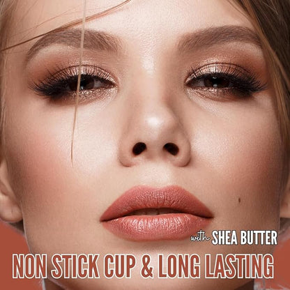Mynena Soft Terracotta Long-Lasting Matte Liquid Lipstick | Intense Color, Smudge-Proof & Waterproof | Comfortable, Hydrating Shea Butter | Vegan & Cruelty-Free | Zoe