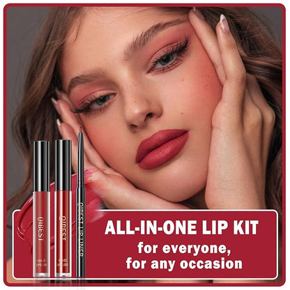 3 in 1 Red Lip Liner and Lip Gloss