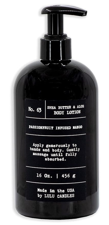 Lulu Candles | Passionfruit Infused Mango | Moisturizing Body Lotion | Soothing Shea Butter & Aloe | Gentle Lotion Nourishes Dry Skin With Moisture, No Paraben, Dye Free, Non-Greasy - 16 Fl. Oz.