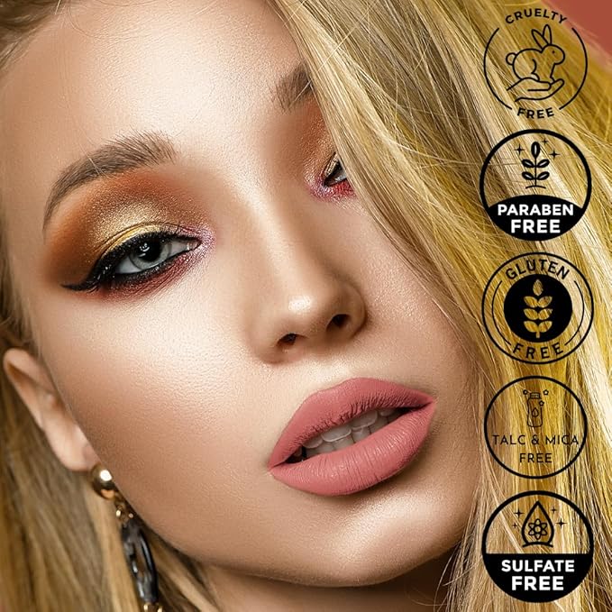 Mynena Soft Terracotta Long-Lasting Matte Liquid Lipstick | Intense Color, Smudge-Proof & Waterproof | Comfortable, Hydrating Shea Butter | Vegan & Cruelty-Free | Zoe