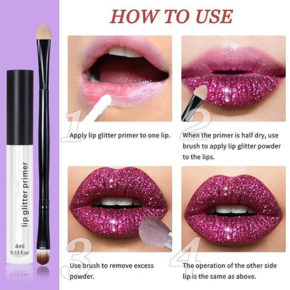 MAEPEOR Glitter Lip Kit 4 Colors Diamond Metallic Glitter