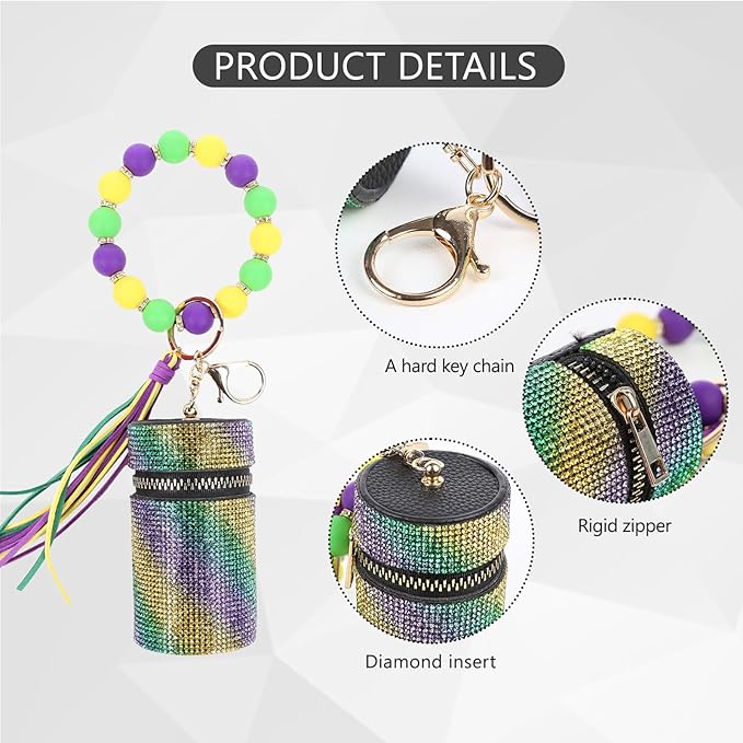 Lipstick Keychain, Leather Diamond Lip Gloss Holder, Stylish Gloss