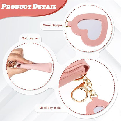 2 PCS Lipstick Holder Keychain Chapstick Holder Lip Keyring