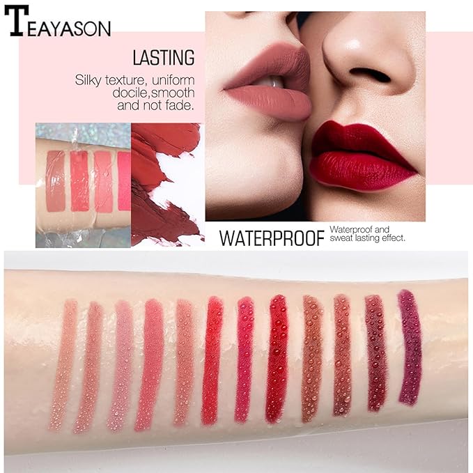 8 Colors Matte Lipstick Pen Set, Waterproof Velvet Long