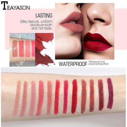 8 Colors Matte Lipstick Pen Set, Waterproof Velvet Long