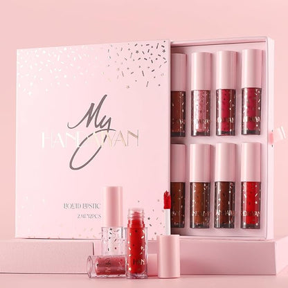 12 Colors Book Style Lip Gloss Velvet Matte Gloss