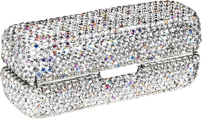 Lipstick Case with Mirror, Rhinestone Crystal Lipstick Organizer Organizer
