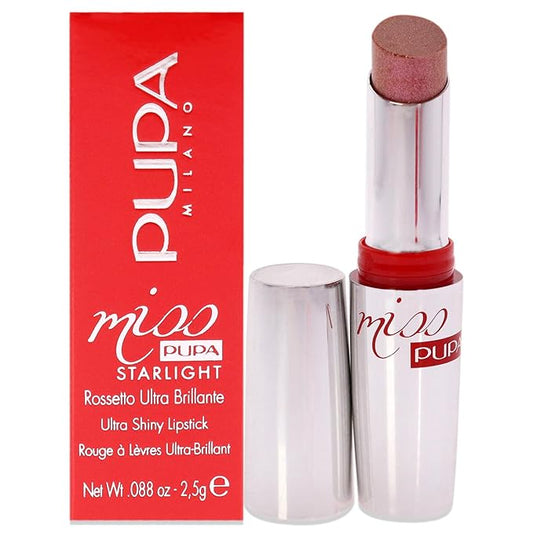 PUPA Milano Miss PUPA Milano Starlight Ultra-Shiny Lipstick - Semi-Transparent Color And Micro Pearls - Balmy Texture -Radiance - Blends Gently On Lips - 700 Charming Charlotte - 0.88 Oz