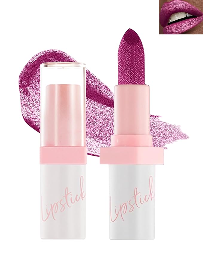 Glitter Lipstick for Women, Shimmer Sparkly Lipstick Long Glitter